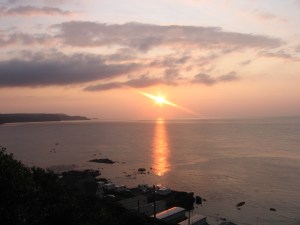 A late sunset in Northern Ireland