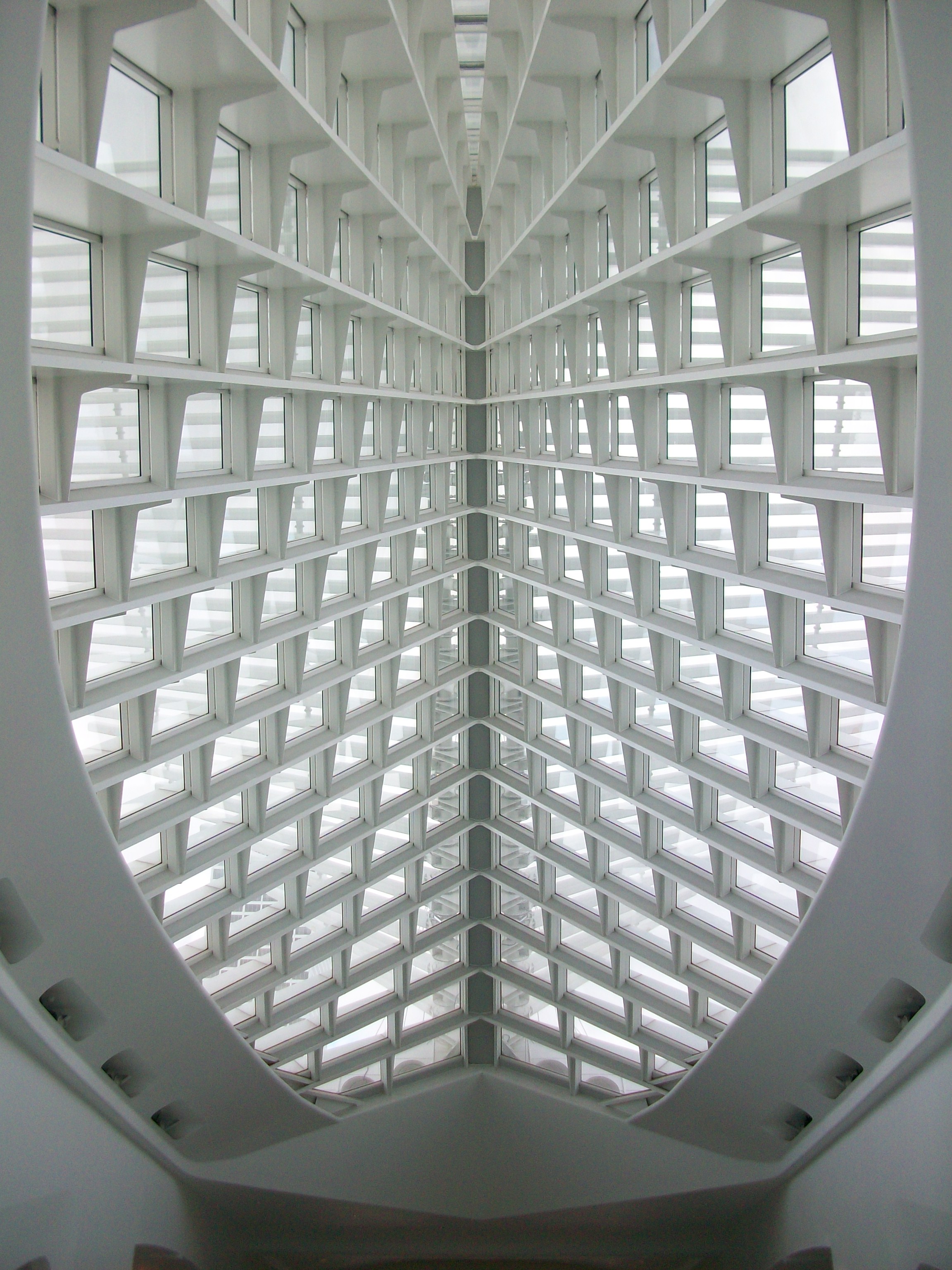 Calatrava's Milwaukee Art Museum View of the Closed Sunscreen from Inside