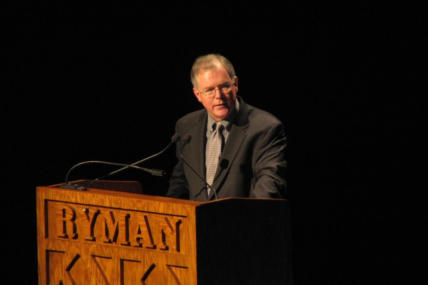 Speaking at the Ryman