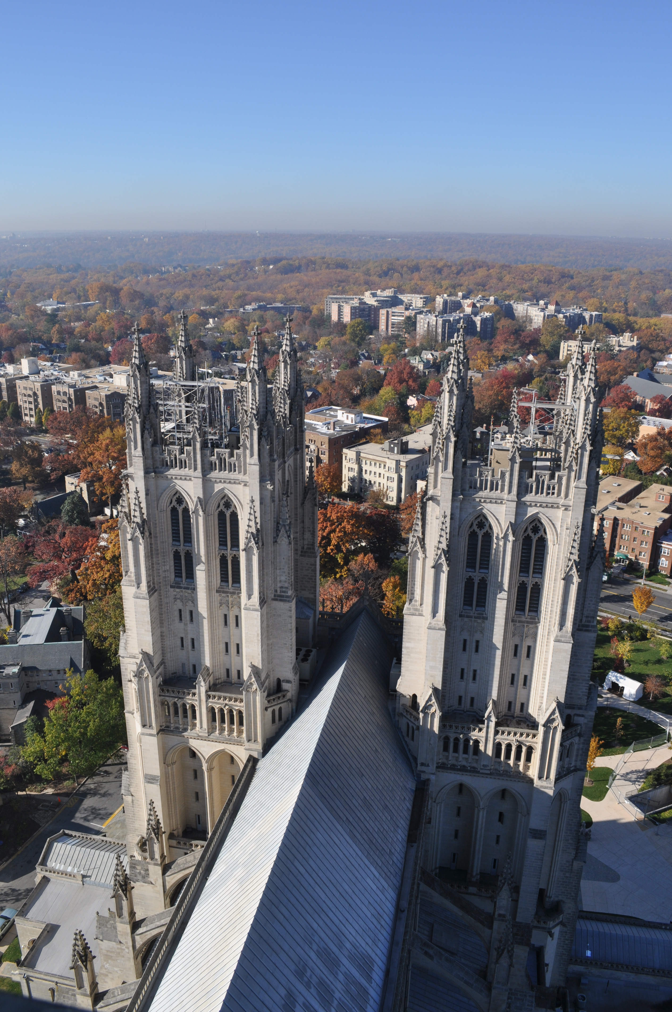 The newer, west (front) towers, where the damage was much less severe