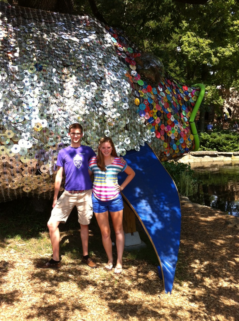 Claire and Andrew with The Rainbow Fish at Nashville's Cheekwood, August 2012