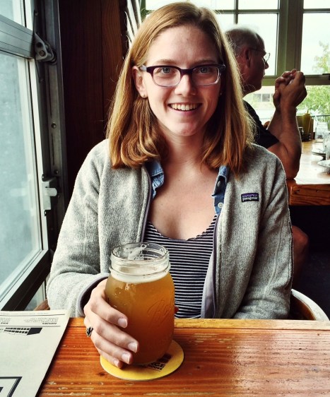 Claire at the Fort George Brewery