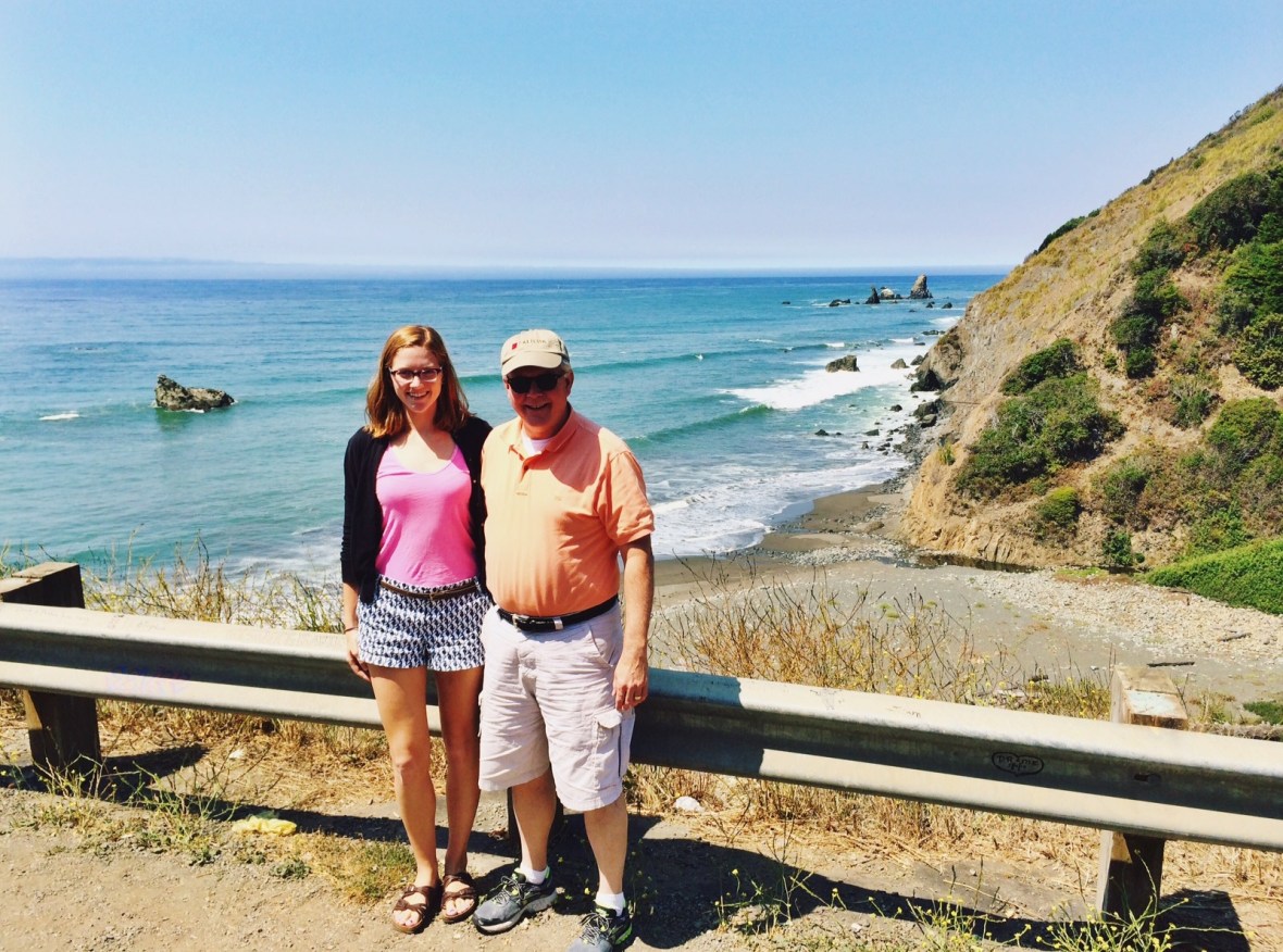 On the California Coast near Mendocino with Claire