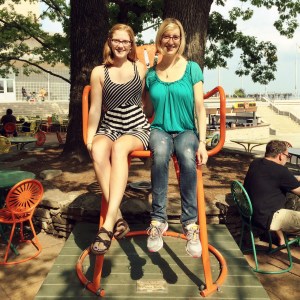 Kyra and Claire in the Big Chair