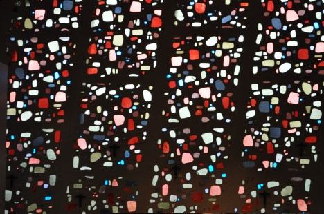 University of Mary chapel window for morning sun