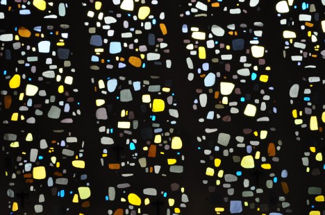 University of Mary chapel window for afternoon sun