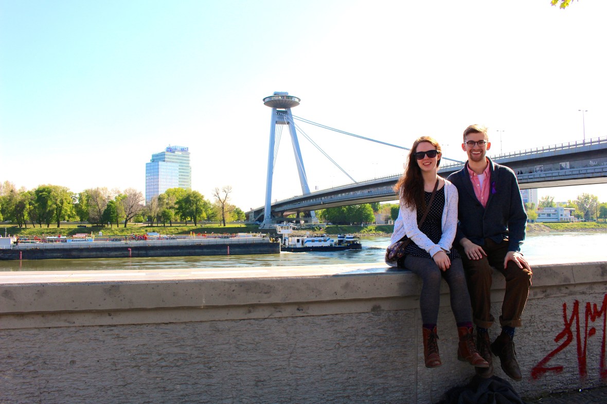 Andrew and his friend Gracie in Bratislava