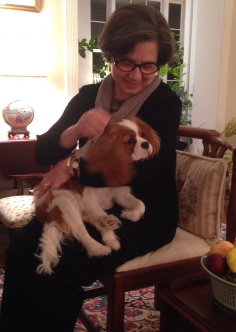 Candice enjoys some puppy love