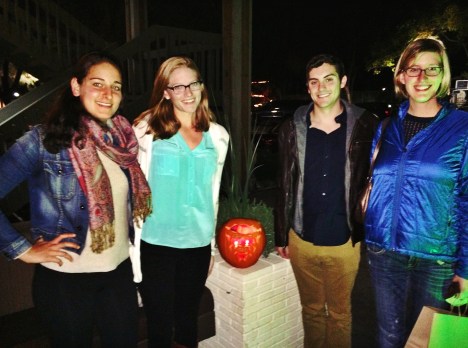 Claire with friends at Bardot