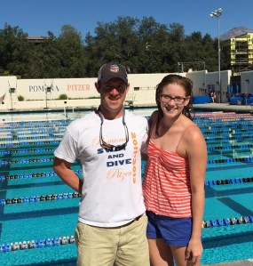 Swimming Coach JP Gowdy with Claire