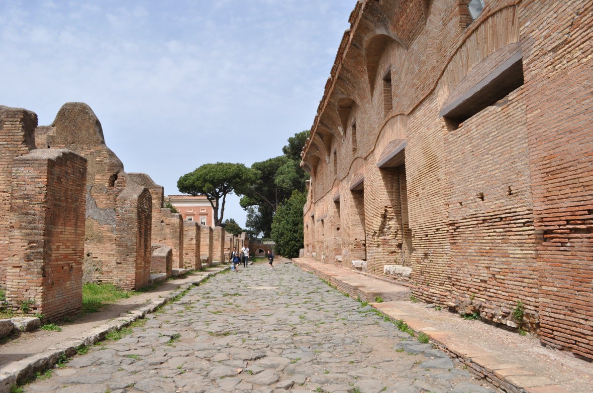 Excavated street and buildings