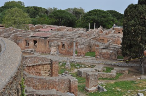 View of excavations in the center of Ostia Antica