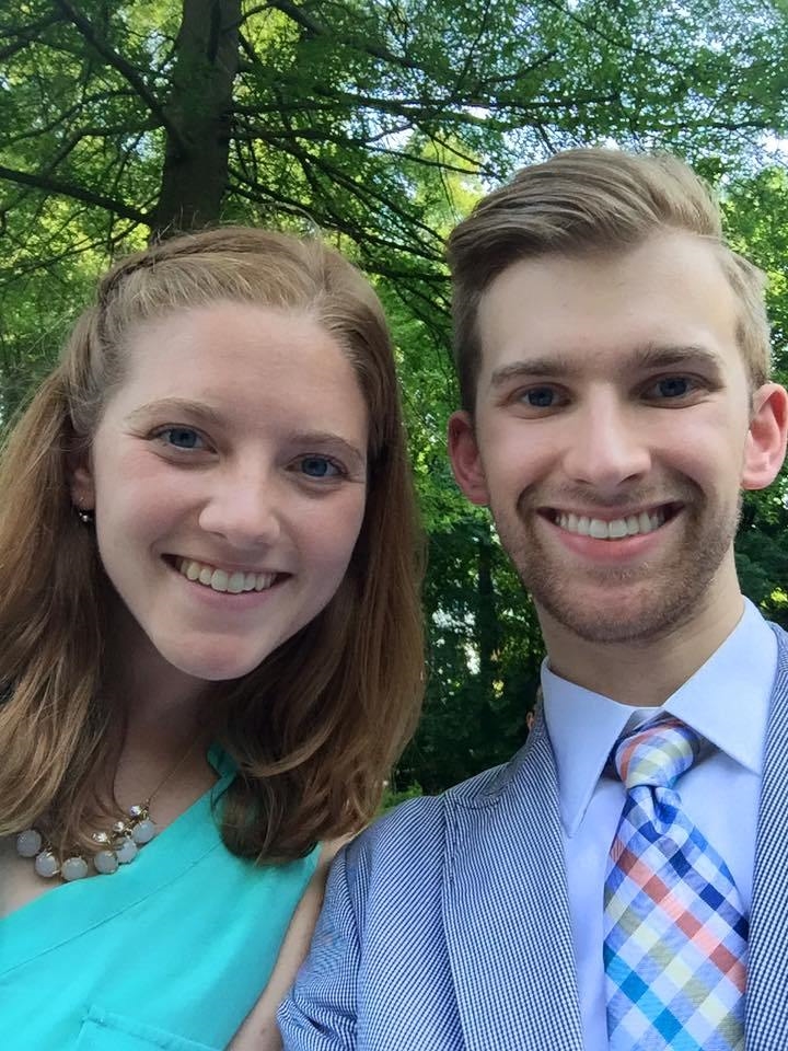 Claire and Andrew ready for the wedding