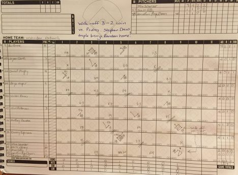 Score book walk-off