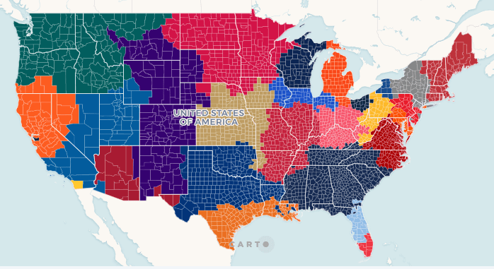 MLB Fan map