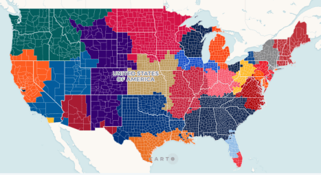 MLB Fan map