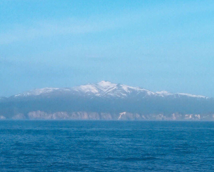 Snow covered mountains near Otaru