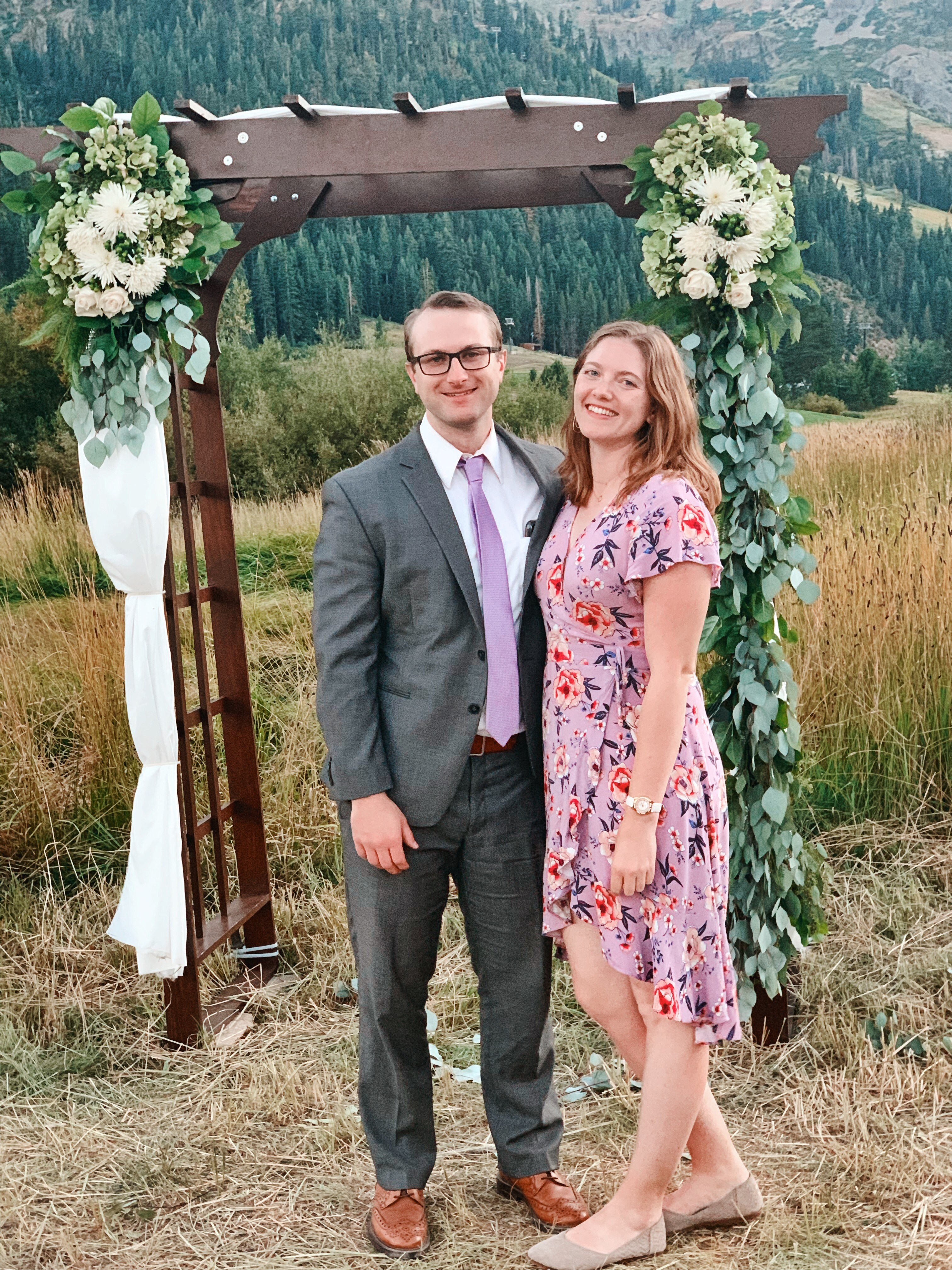 Blair and Claire at summer wedding